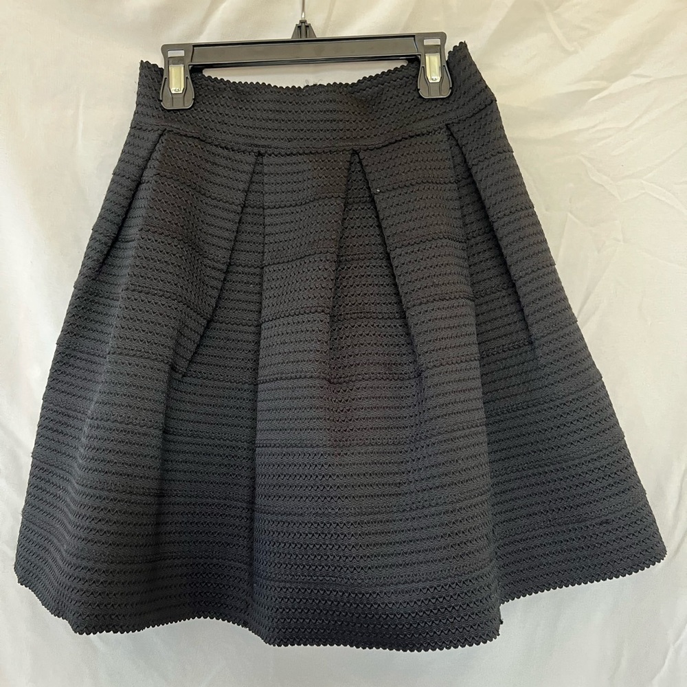 Elegant Black Textured Skirt